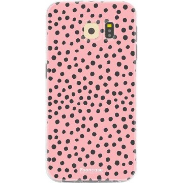 FOONCASE Samsung Galaxy S6 Edge hoesje TPU Soft Case - Back Cover - POLKA COLLECTION / Stipjes / Stippen / Roze