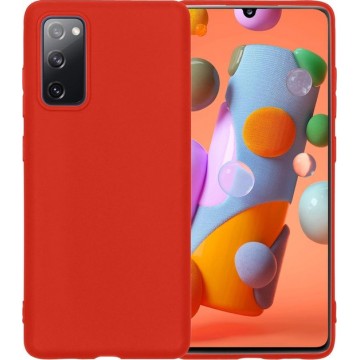 Samsung A41 Hoesje Back Cover Siliconen Case Hoes - Rood