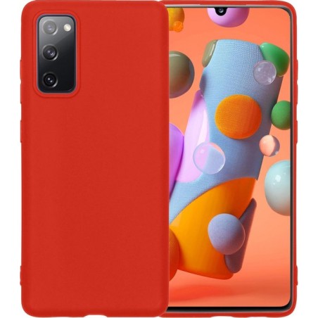 Samsung A41 Hoesje Back Cover Siliconen Case Hoes - Rood