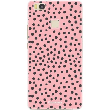 FOONCASE Huawei P9 Lite hoesje TPU Soft Case - Back Cover - POLKA COLLECTION / Stipjes / Stippen / Roze