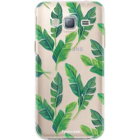 FOONCASE Samsung Galaxy J3 2016 hoesje TPU Soft Case - Back Cover - Banana leaves / Bananen bladeren