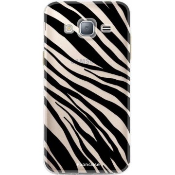 FOONCASE Samsung Galaxy J3 2016 hoesje TPU Soft Case - Back Cover - Zebra print