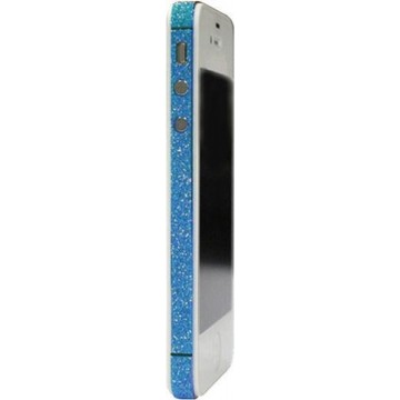 GadgetBay Skin iPhone 4 4s glitter Bumper stickers Color Edge glamour - Lichtblauw