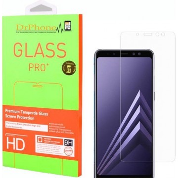 DrPhone 1 x A8+(Plus) 2018 Glas - Glazen Screen protector - Tempered Glass 2.5D 9H (0.26mm)
