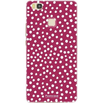 FOONCASE Huawei P9 Lite hoesje TPU Soft Case - Back Cover - POLKA COLLECTION / Stipjes / Stippen / Rood