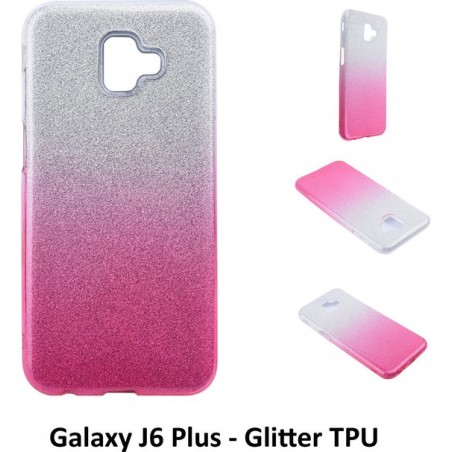 Kleurovergang Roze Glitter TPU Achterkant voor Samsung Galaxy J6 Plus (J6 Plus)