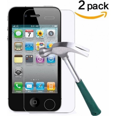 iPhone 4 / 4S 1 + 1 GRATIS Glazen tempered glass / Screen protector 2.5D 9H (0.3mm)