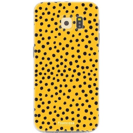 FOONCASE Samsung Galaxy S6 hoesje TPU Soft Case - Back Cover - POLKA COLLECTION / Stipjes / Stippen / Oker Geel