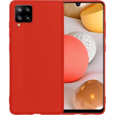 Samsung A42 Hoesje Back Cover Siliconen Case Hoes - Rood