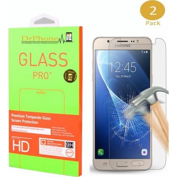 DrPhone 2x J5 2016 Glas - Glazen Screen protector - Tempered Glass 2.5D 9H (0.26mm)