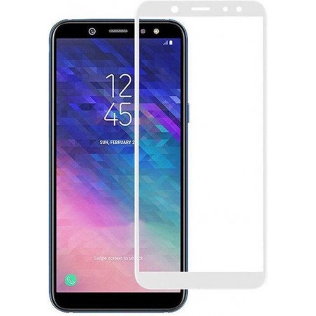 Samsung Galaxy A6 - Full Cover Screenprotector - Gehard Glas - Wit