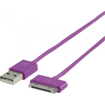 Valueline USB 2.0/30-pin, 1 m 1m USB 2.0 30-pin Lila mobiele telefoonkabel