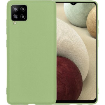 Samsung A12 Hoesje Back Cover Siliconen Case Hoes - Groen