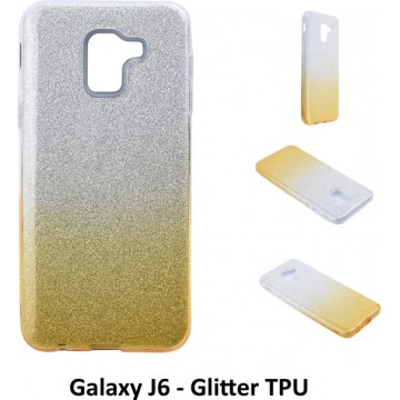 Kleurovergang Goud Glitter TPU Achterkant voor Samsung Galaxy J6 (J600F)