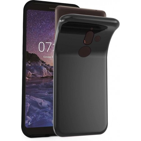 Nokia 7 Plus silicone hoesje zwart