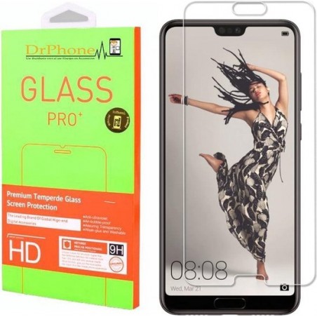 DrPhone Huawei P20 Glas - Glazen Screen protector - Tempered Glass 2.5D 9H (0.26mm)