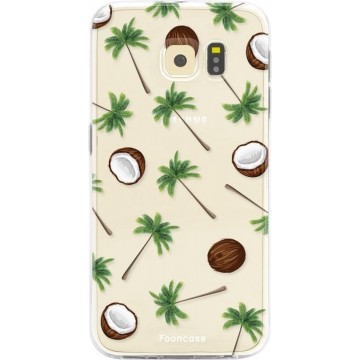 FOONCASE Samsung Galaxy S6 Edge hoesje TPU Soft Case - Back Cover - Coco Paradise / Kokosnoot / Palmboom