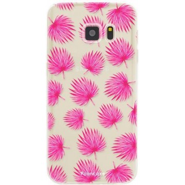 FOONCASE Samsung Galaxy S7 hoesje TPU Soft Case - Back Cover - Pink leaves / Roze bladeren