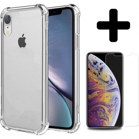 iPhone Xr Hoesje Shock Case Cover En Screenprotector Tempered Glass