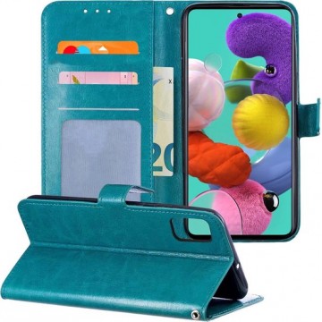 Samsung Galaxy A51 Hoesje Book Case Hoes Wallet Cover - Turquoise