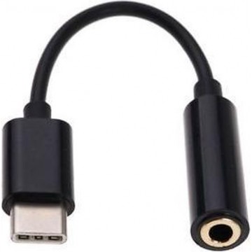 USB-C naar jack (3,5mm) adapter (zwart) - USB Type C naar aux - USB naar jack - USB naar audio - USB naar geluid