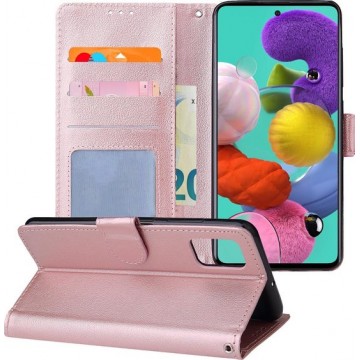 Samsung Galaxy A51 Hoesje Book Case Hoes Wallet Cover - Rose Goud