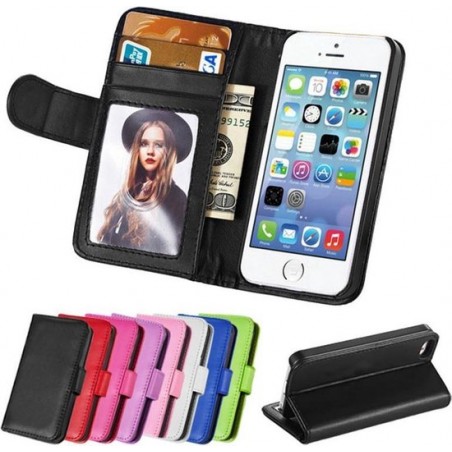 Portemonnee case hoesje zwart voor iPhone 5 5S SE