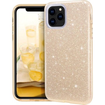 Apple iPhone 12 & iPhone 12 Pro Hoesje Goud - Glitter Back Cover