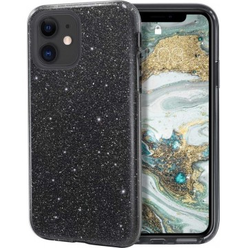iPhone case Black Glitter voor iPhone 11 Pro Max - iphone 11 pro max hoesje - iPhone 11 pro max case - beschermhoes