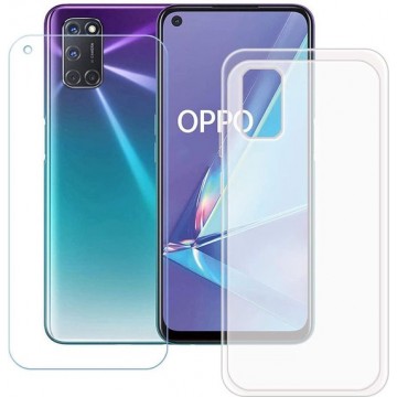 OPPO A72 transparant hoesje silicone met 2 Pack Tempered glas Screen Protector