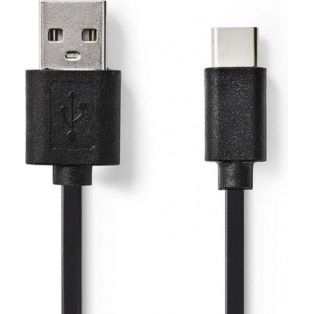 Nedis CCGP60600BK01 USB-kabel 0,1 m 2.0 USB-C USB-A Zwart