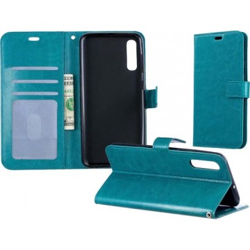Samsung Galaxy A50 Hoesje Bookcase Flip Hoes Wallet Cover - Turquoise