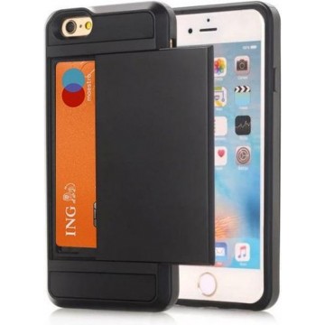 GadgetBay Secret pasjeshouder hoesje iPhone 7 8 hardcase - Portemonnee - Wallet - Zwart