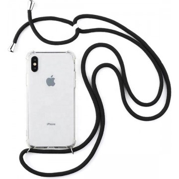 Transparant Backcover Hoesje Case iPhone X / XS met zwart koord