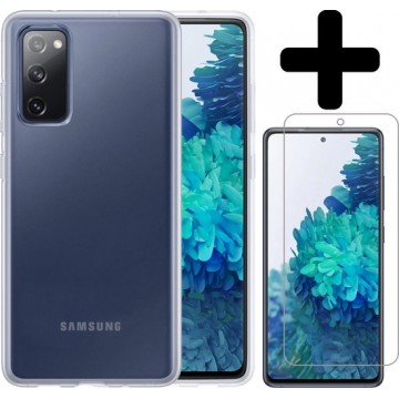 Samsung S20 FE Hoesje Siliconen Case - Samsung Galaxy S20 FE Hoes Transparant Met Screenprotector