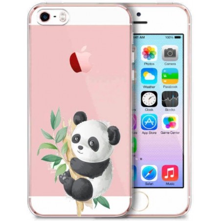 Apple Iphone 5 / 5S / SE Siliconen telefoonhoesje transparant Panda