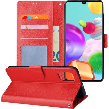 Samsung Galaxy A41 Hoesje Book Case Flip Hoes Wallet Cover - Rood