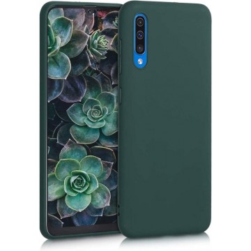 Samsung Galaxy A50 & A30S Hoesje - Siliconen Back Cover - Donker Groen