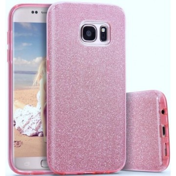 Samsung Galaxy S7 Hoesje - Glitter Backcover - Roze