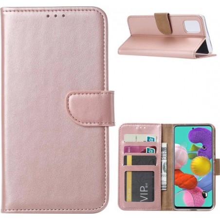 Samsung Galaxy A51 - Bookcase Rose Goud - portemonee hoesje