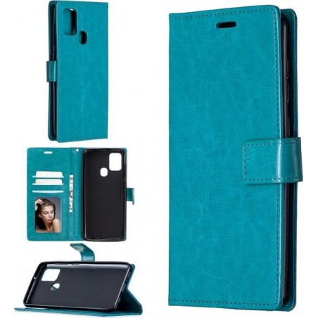 Samsung Galaxy A21S hoesje book case turquoise