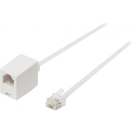 Nedis RJ11 - RJ11 telefoon verlengkabel / wit - 5 meter