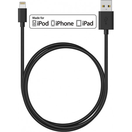 Originele Gebra lightning kabel 1 Meter voor Apple devices - Zwart