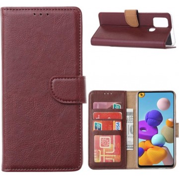 Samsung Galaxy A21S - Bookcase Bordeaux - portemonee hoesje