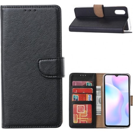 Xiaomi Redmi 9A - Bookcase Zwart - portemonee hoesje