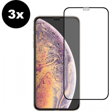 iPhone Xs Screenprotector Tempered Glass 3D Full Screen Cover - 3 PACK