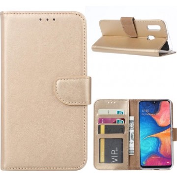 Samsung Galaxy A20E - Bookcase Goud - portemonee hoesje