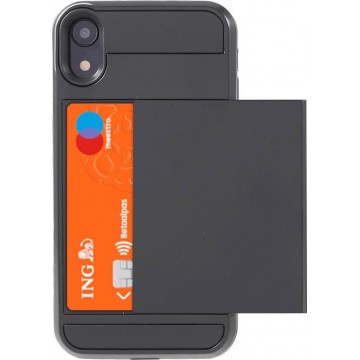 GadgetBay Secret pasjeshouder hoesje iPhone XR hardcase portemonnee wallet - Zwart