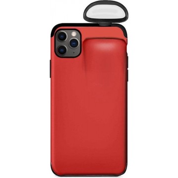 iPhone 11 Hoesje Rood met Airpods hoesje - Telefoonhoesje met AirPods Case