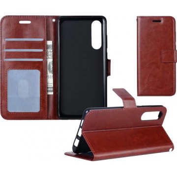 Samsung Galaxy A50 Hoesje Bookcase Flip Hoes Wallet Cover - Bruin